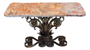 1950s Italian Gilt Marble Top Table