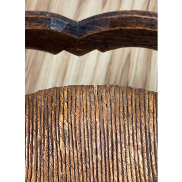 Antique Carved Wood French Country Rush Seat Dining Chairs, Set of 6 For Sale - Image 16 of 18