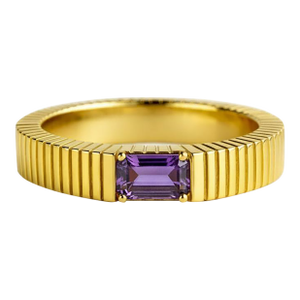 Amethyst Solitaire Ring for Men Silver, Gold, Size 9