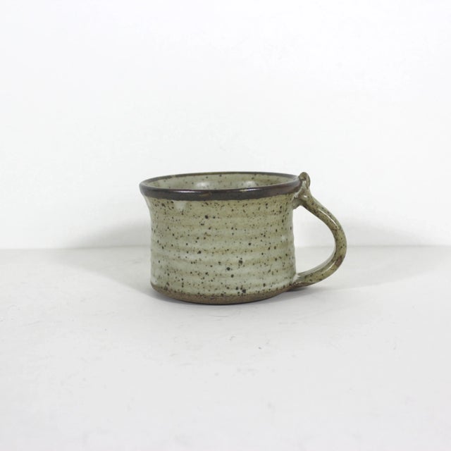 Mid-Century Modern Vintage Signed Studio Pottery Mug For Sale - Image 3 of 9