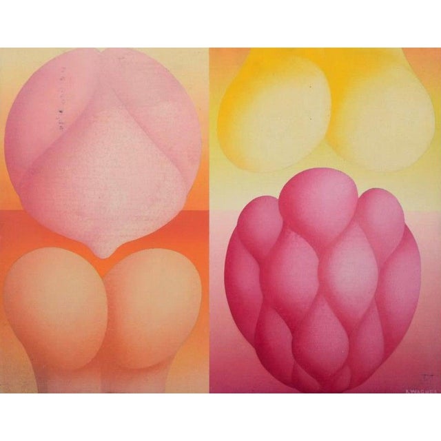 R, Wagner, Semi-Abstract Composition, 1970, Oil on Board For Sale