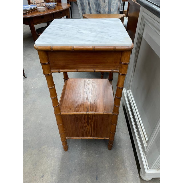 French Antique French Faux Bamboo Side Table For Sale - Image 3 of 9
