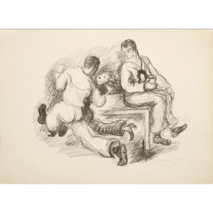 1939 After Waldo Peirce "Sailors Dancing", First Edition Period Offset Lithograph
