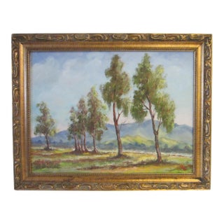 1970s California Plein Air Impressionist Landscape Signed Oil on Canvas For Sale