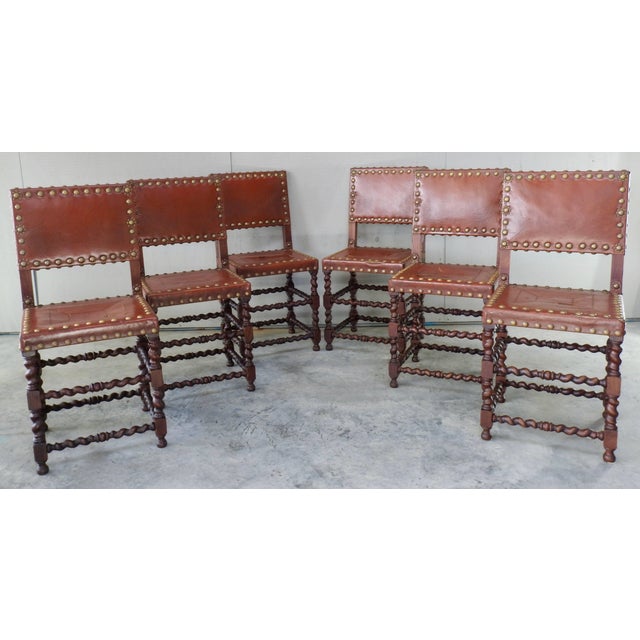 This beautiful set of six English chairs will make a statement in any dining room. These clean lined chairs start at the...