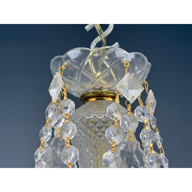 1960s Venetian Style, Large Chandeliers, Brass, Crystal - a Pair For Sale - Image 16 of 17