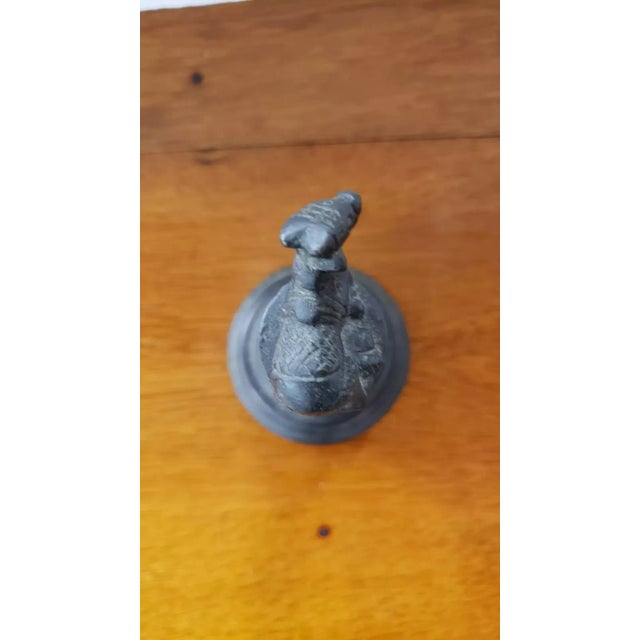 Mid 20th Century Indian Hindu Bronze Ghanta Nandi the Bull Handle Ritual Hand Bell For Sale - Image 9 of 10