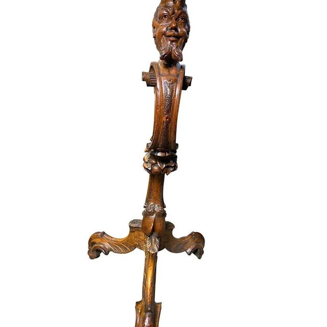 Hand Carved Side Table with Man's Face, 19th Century For Sale - Image 5 of 12