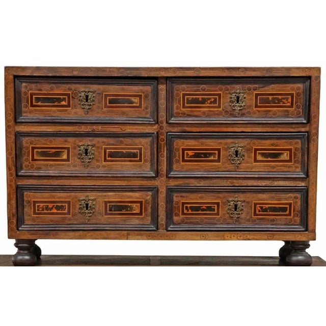 Baroque Antique European Baroque Period Spanish Italian Bargueño Table Cabinet on Stand For Sale - Image 3 of 18