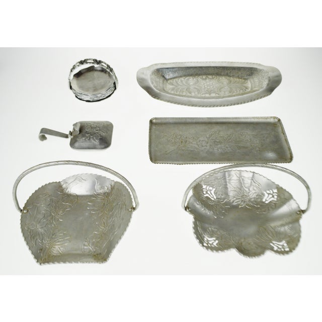 Farber & Shlevin hand wrought hammered aluminum serving ...