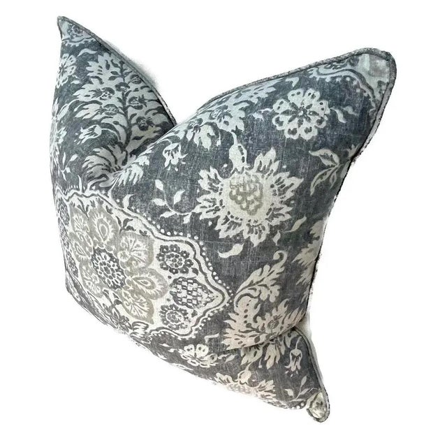 Textile Pair of Vintage Auburgine Floral Pillows For Sale - Image 7 of 12