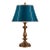 Vintage Neoclassical Acanthus Table Lamp With Peacock Teal Satin Shade For Sale
