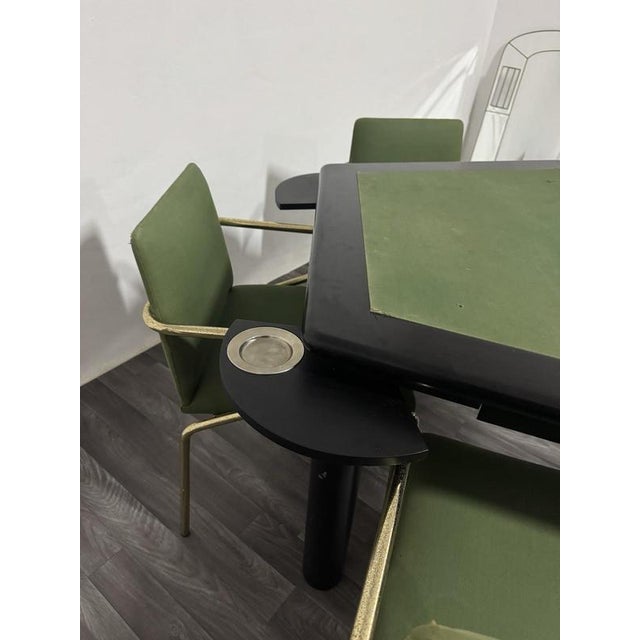 Modern Game Table Set and Chairs, 1970s, Set of 6 For Sale - Image 9 of 14