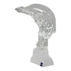 Late 20th Century Cristal De Sevres France Crystal Glass Golfer Golf Statue Sculpture
