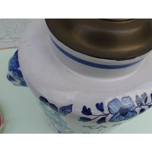 Antique Delftware Ceramic Table Lamp For Sale - Image 13 of 18