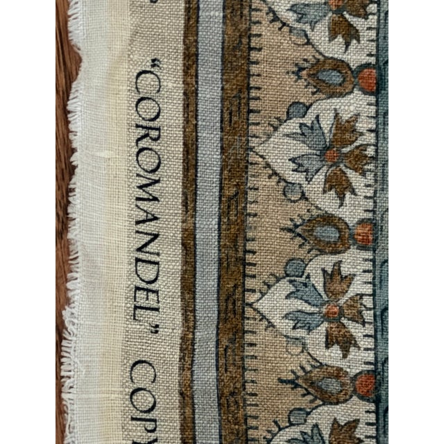 G P & J Baker Coromandel Blue/Sand Linen Fabric 4 1/2 Yards For Sale In Raleigh - Image 6 of 6