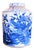 Monumental Porcelain Blue White Pheasant Tea Jar For Sale
