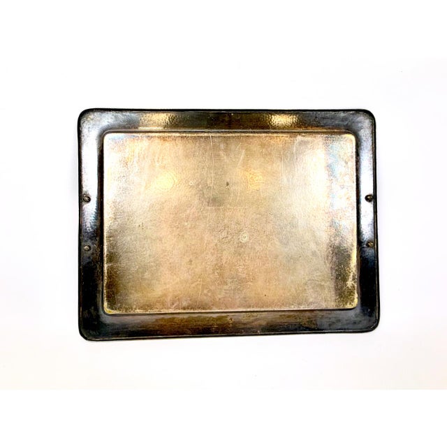Metal Art Deco Silver Plated Serving Tray with Bakelite Handle from František Bibus & Son, 1930s For Sale - Image 7 of 12