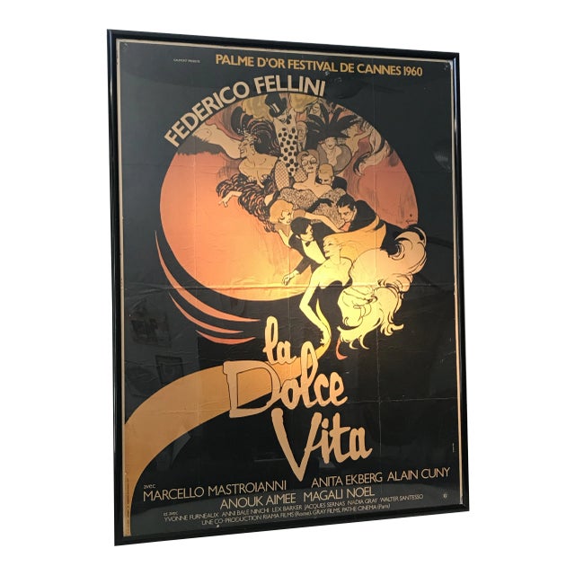 Original “La Dolce Vita” Film Poster, C.1972 For Sale