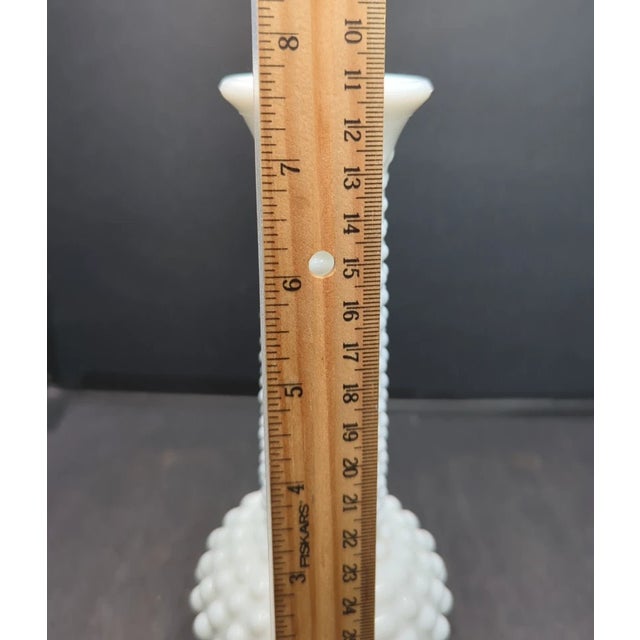 1990s Vintage MCM E. O. Brody White Hobnail Milk Glass Bud Vase For Sale - Image 5 of 6