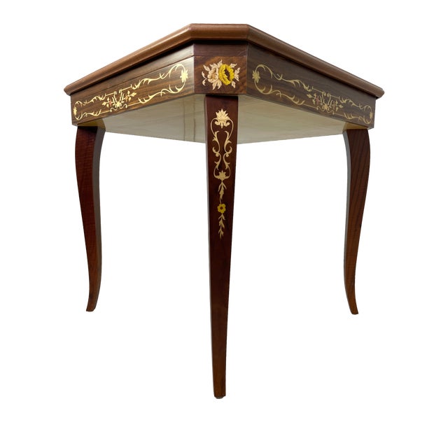 Italian Octagonal Multi-Game Table With 4 Chairs, Inlaid Wood, Chess, Backgammon & Roulette, 1980s For Sale - Image 16 of 18