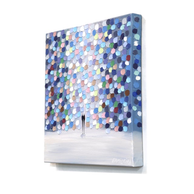 Contemporary Together - Original Figurative Abstract Textured Oil Painting on Canvas by Ekaterina Ermilkina For Sale - Image 3 of 8