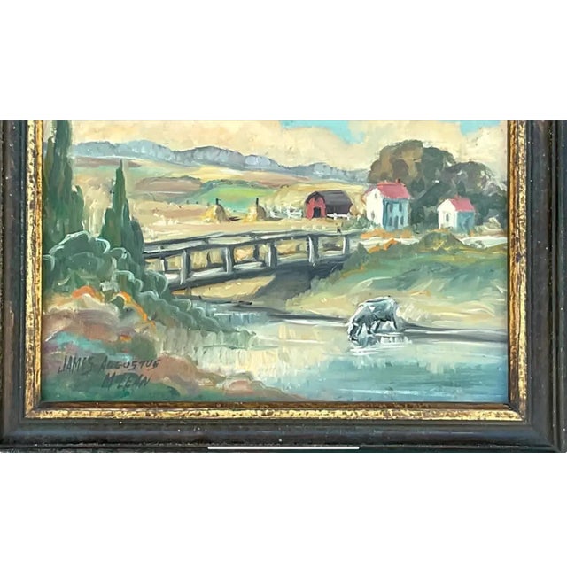 Vintage Boho Original Oil Painting Signed James Augustus McLean For Sale - Image 11 of 12