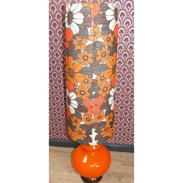 Flower Power Floor Lamp with Orange Illuminated Glass Base, 1970s For Sale - Image 10 of 14