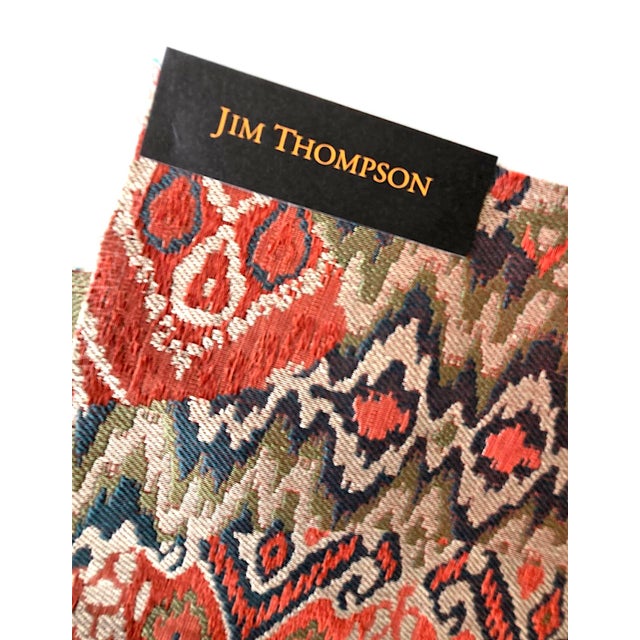 Jim Thompson Songket Fabric in Persian Red, 28" For Sale - Image 11 of 11