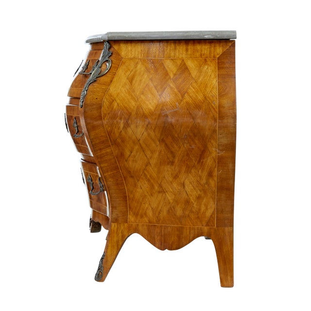 Mid-Century French Commode in Walnut with Marble Top, 1950 For Sale - Image 4 of 9