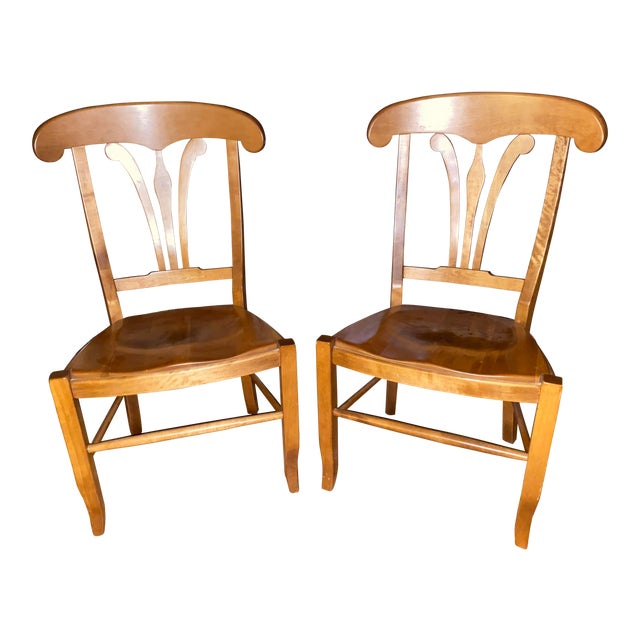 Vintage Nichols & Stone Hard Rock Maple Country French Manor Side Chairs a Pair Chairish