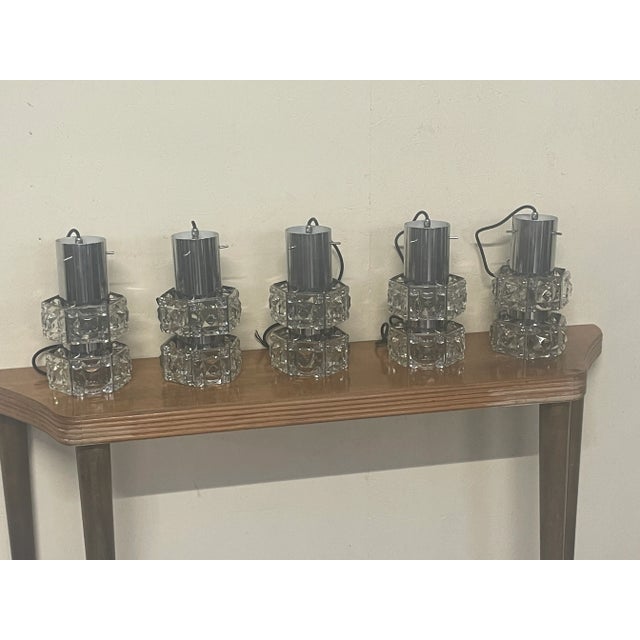Swarovski Cut Glass Pendant Lamps, 1970s, Set of 5 For Sale - Image 11 of 18