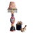 Tracy Porter Stonehouse Farm Goods Hand Painted Wooden Table Lamp With Checked Crystal Lamp Shade For Sale