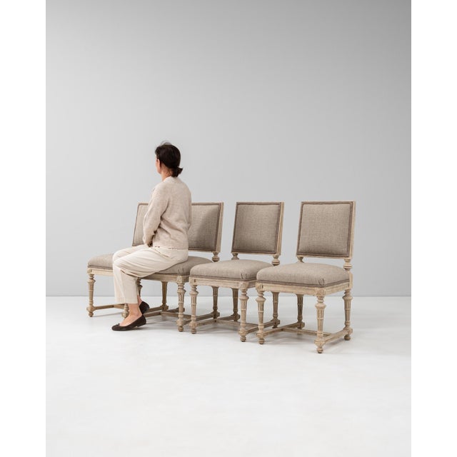 19th Century French Set Of Four Upholstered Dining Chairs For Sale - Image 12 of 18