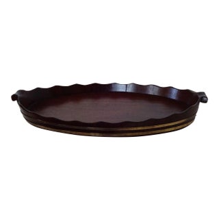 George III Oval Mahogany Tray With Fluted Edge For Sale