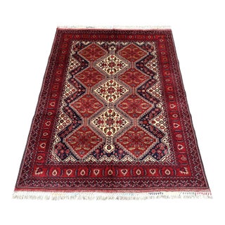 Fine Afghan Khal Mohammadi Biljik Wool Medallion Rug - 6'9" X 4'10" For Sale