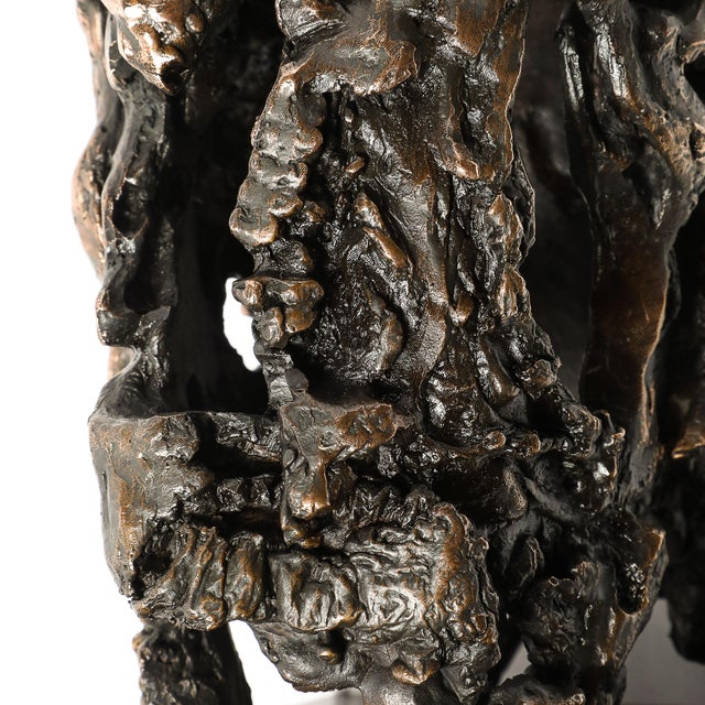 Mid-Century Original Bronze Sculpture, Figures in Hora Dance Signed Chaim Gross For Sale - Image 10 of 13