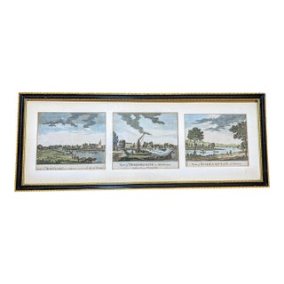 18th Century Framed Engraving Triptych of the River Thames, London – 1784 For Sale