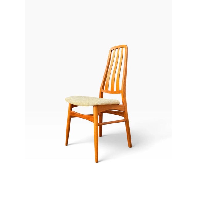 Wood Set of Six Niels Koefoed Eva Dining Chairs for Koefoeds Hornslet | Danish Modern Teak | Kvadrat Hallingdal Wool Seats For Sale - Image 7 of 15