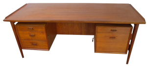 Large Model 207 Desk in Teak by Arne Vodder for Sibast, Denmark, 1950s