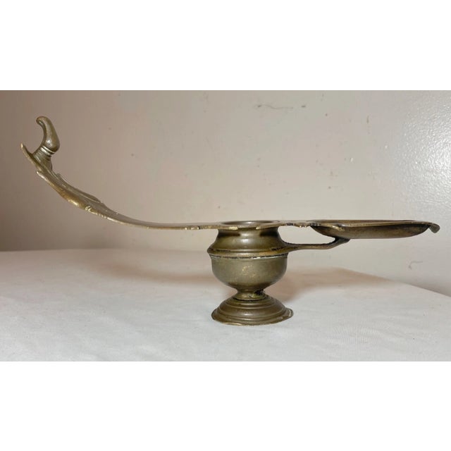Bronze Antique 19th Century Bronze Indian Hindu Bronze Changalvetta Ritual Oil Lamp For Sale - Image 8 of 16