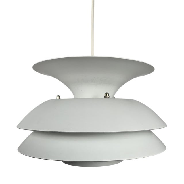 Danish White Pendant Light, 1980s For Sale