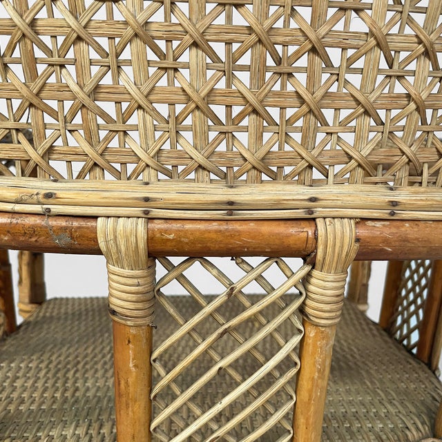 Art Nouveau Italian Chairs with Armrest in Rattan, 1900s, Set of 2 For Sale - Image 16 of 18