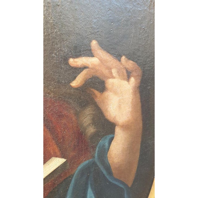 Oval Portrait of Lady with a Fan, 18th Century, Oil on Canvas, Framed For Sale - Image 13 of 17