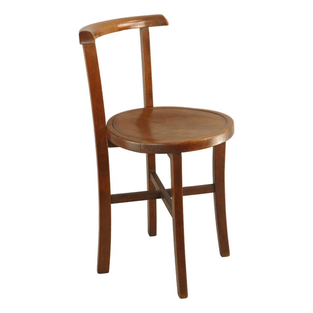 Viennese Beech Bistro Chair with Curved Top Rail & X-Stretcher, Austria, 1930s For Sale