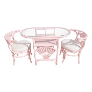 1960s Hollywood Regency Honeymoon Table Set in Georgia Pink Lacquer – Semi-Gloss Finish For Sale