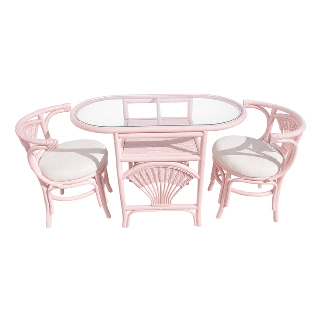 1960s Hollywood Regency Honeymoon Table Set in Georgia Pink Lacquer – Semi-Gloss Finish For Sale