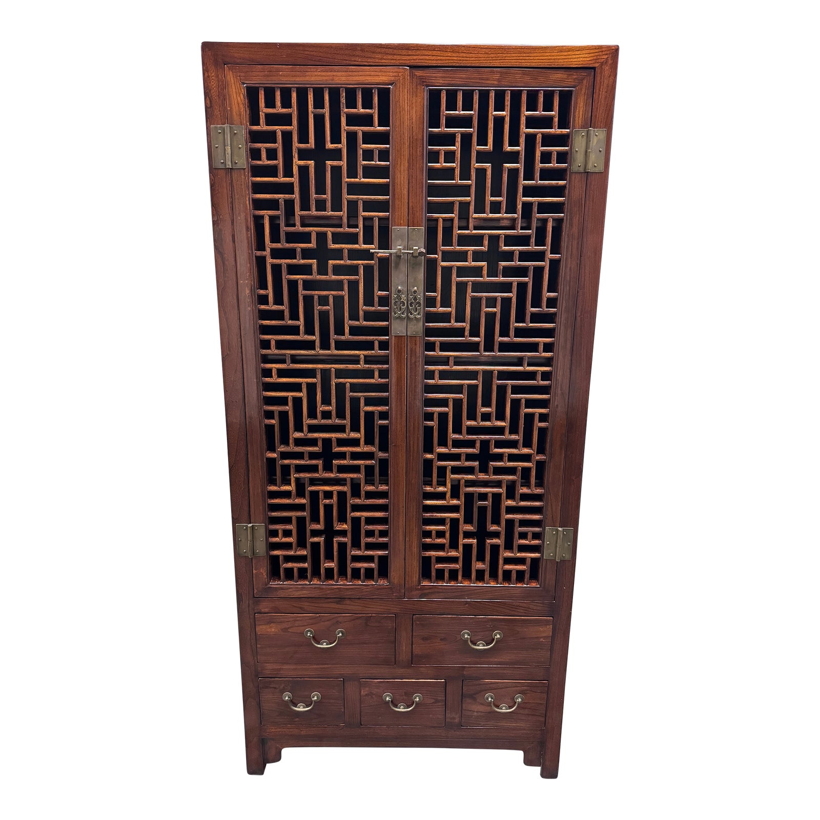 Chinese Qing Style Open Fretwork Kitchen Cabinet | Chairish