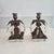 Hollywood Regency Vintage Italian Hollywood Regency Brass & Crystal Prism Candlesticks on Marble Bases - A Pair For Sale - Image 3 of 3