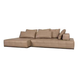 Lawrence Clan Leather Sofa from Minotti For Sale